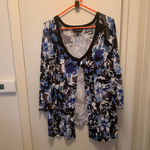Floral Scoop Neck Cardigan